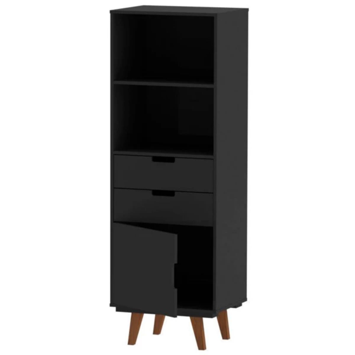 TU MESITA - Estante Juvenil Paris color Negro 1 puerta 2 cajones TU MESITA