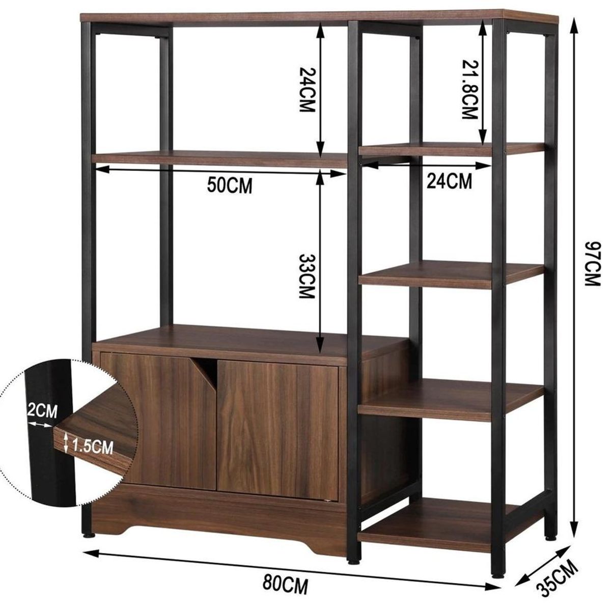 TU MESITA - Estante Industrial TU MESITA Arnold 2 puertas color Duna
