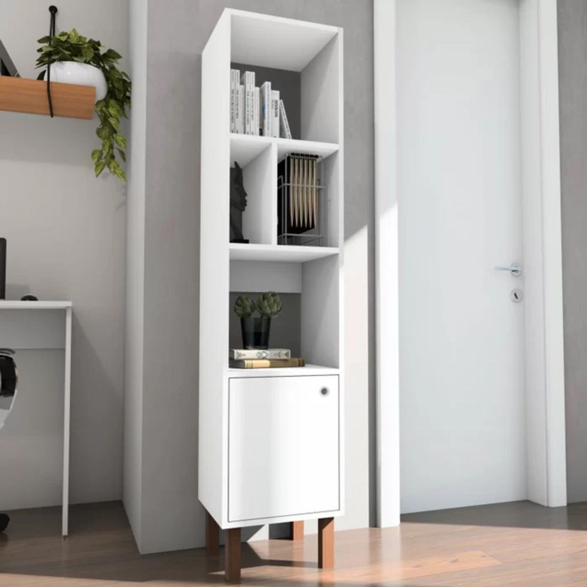 TU MESITA - Librero Clásico Remy color Blanco 1 puerta TU MESITA