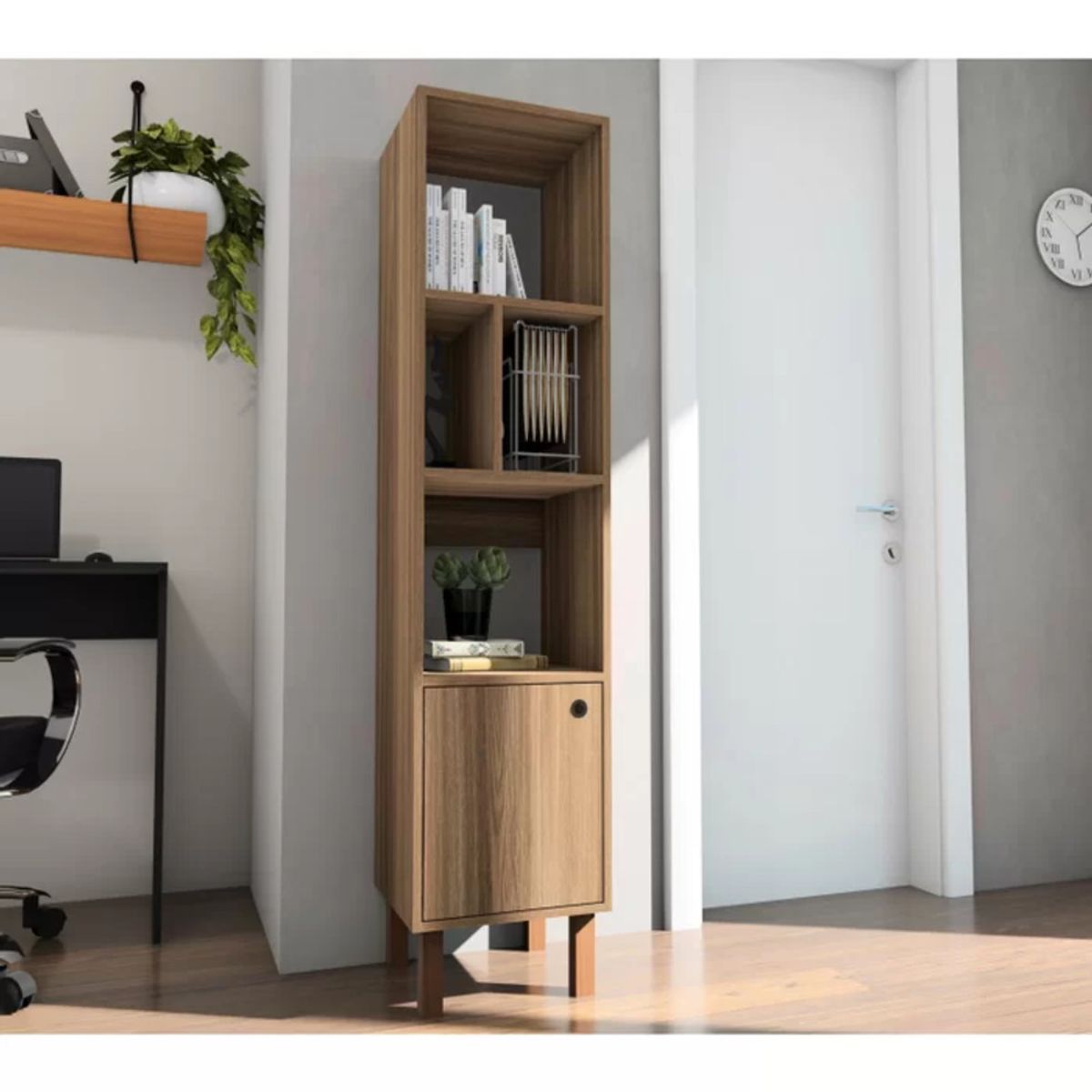 TU MESITA - Librero Clásico Remy color Marrón 1 puerta TU MESITA