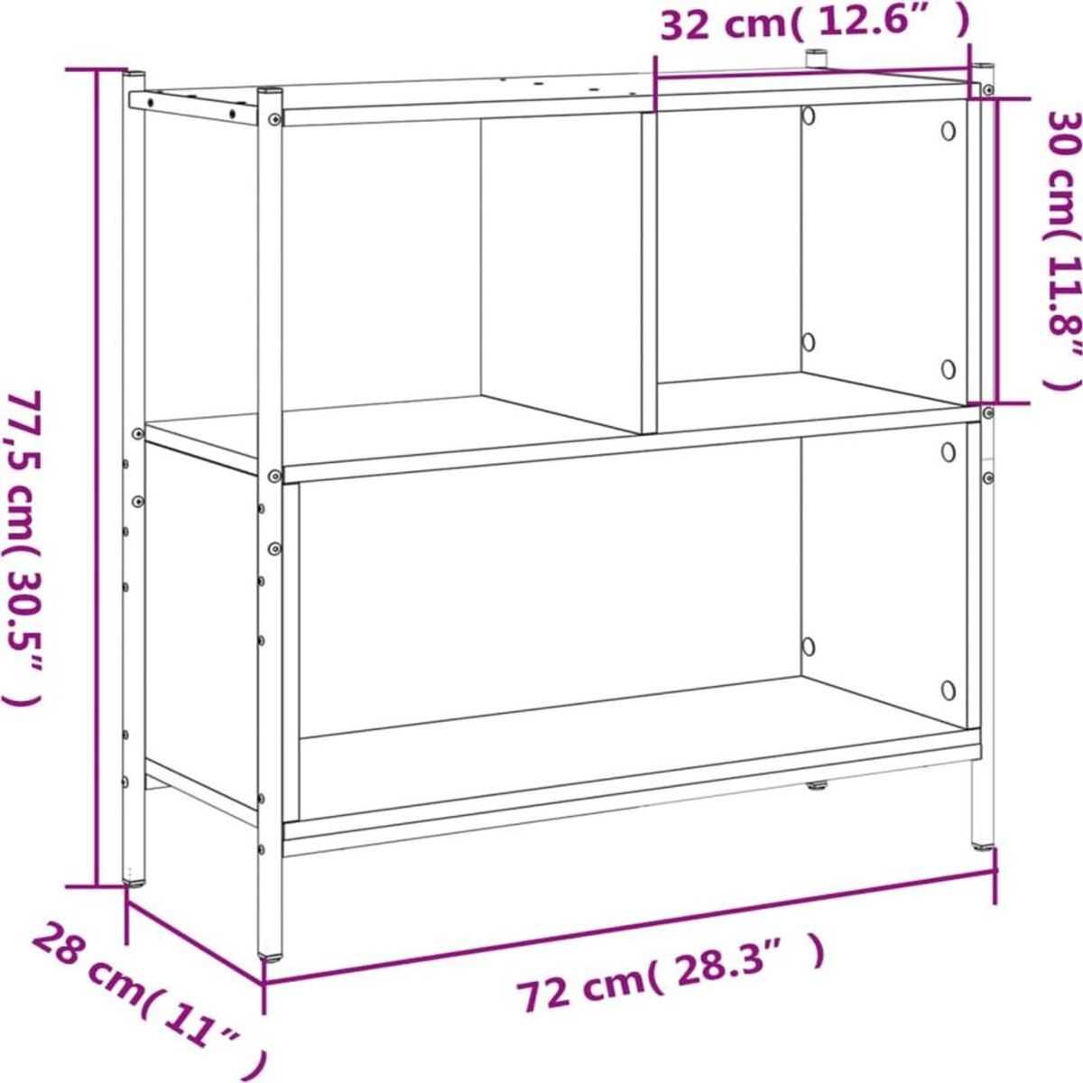 TU MESITA - Librero Estante TU MESITA Mirlo Color Negro 2 niveles