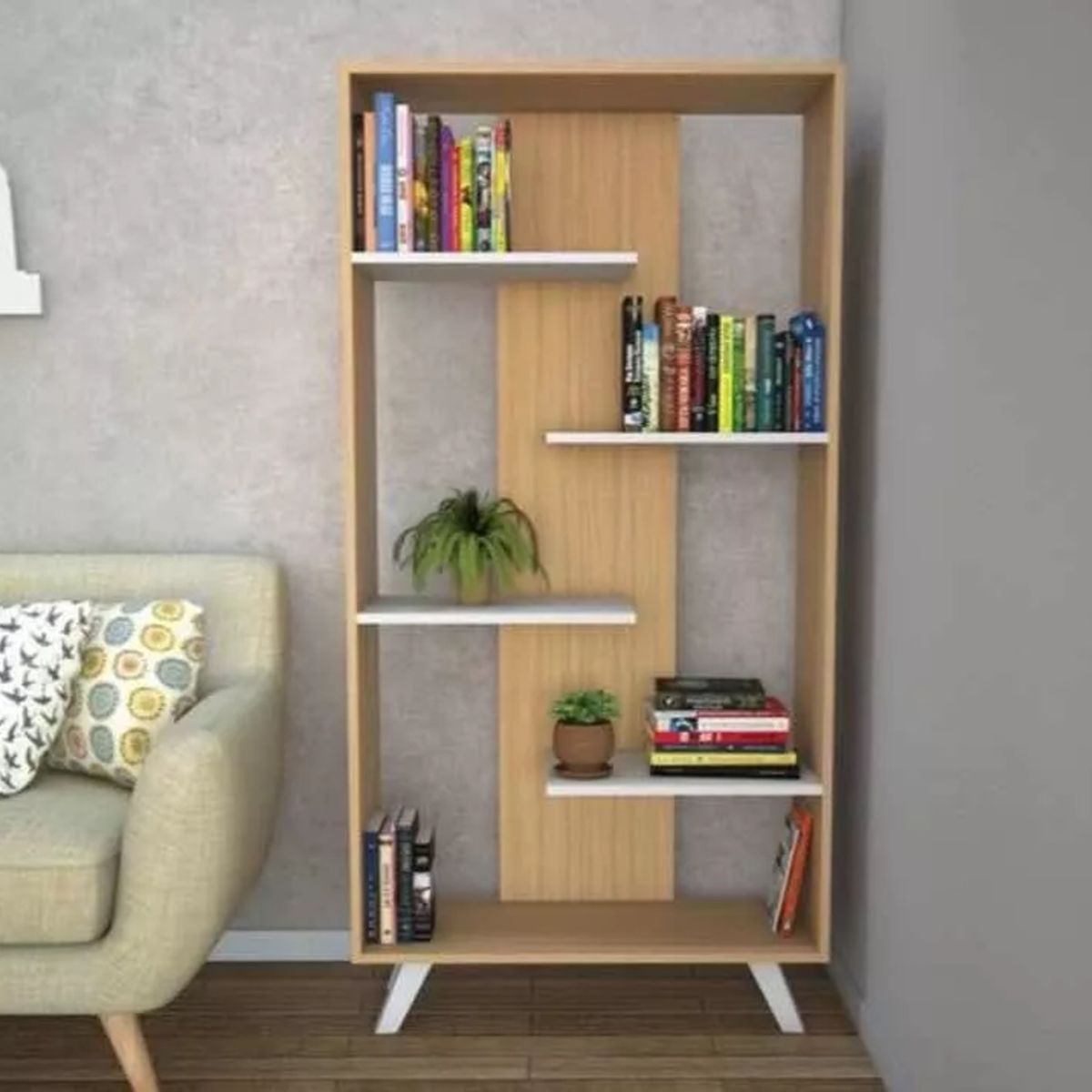 TU MESITA - Librero Multiusos Lisett color DunaBlanco TU MESITA