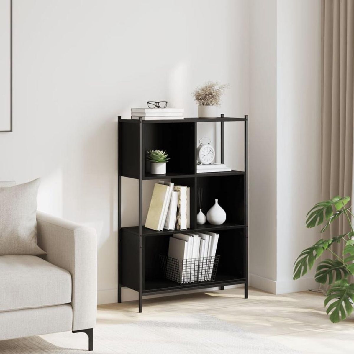 TU MESITA - Librero Estante TU MESITA Mirlo Color Negro 3 niveles