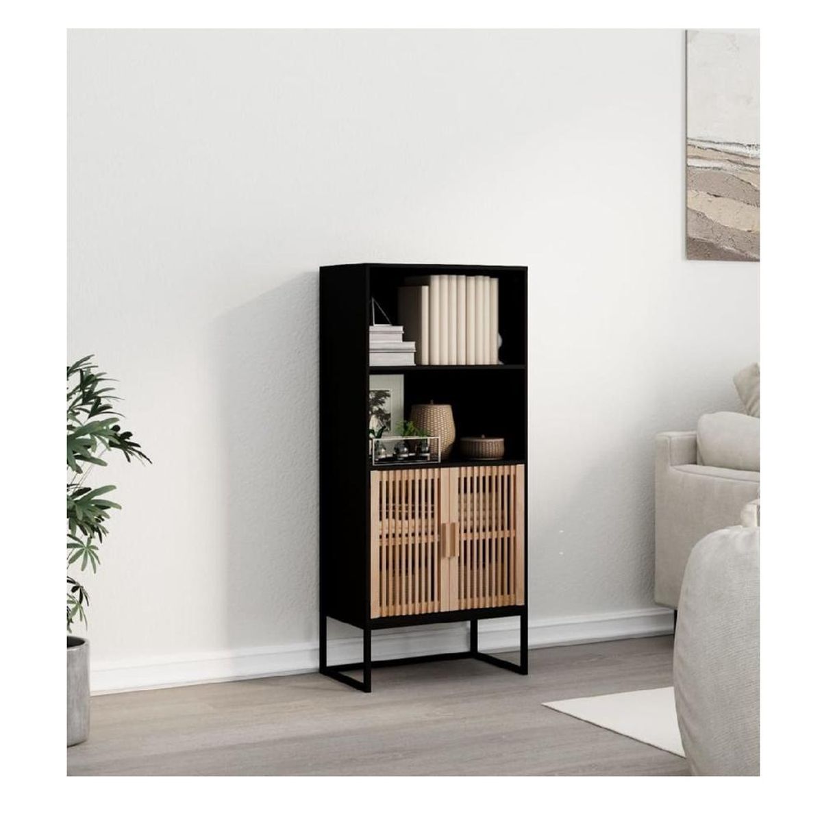 TU MESITA - Librero Moderno TU MESITA Fargot corlor NegroHaya 2 puertas