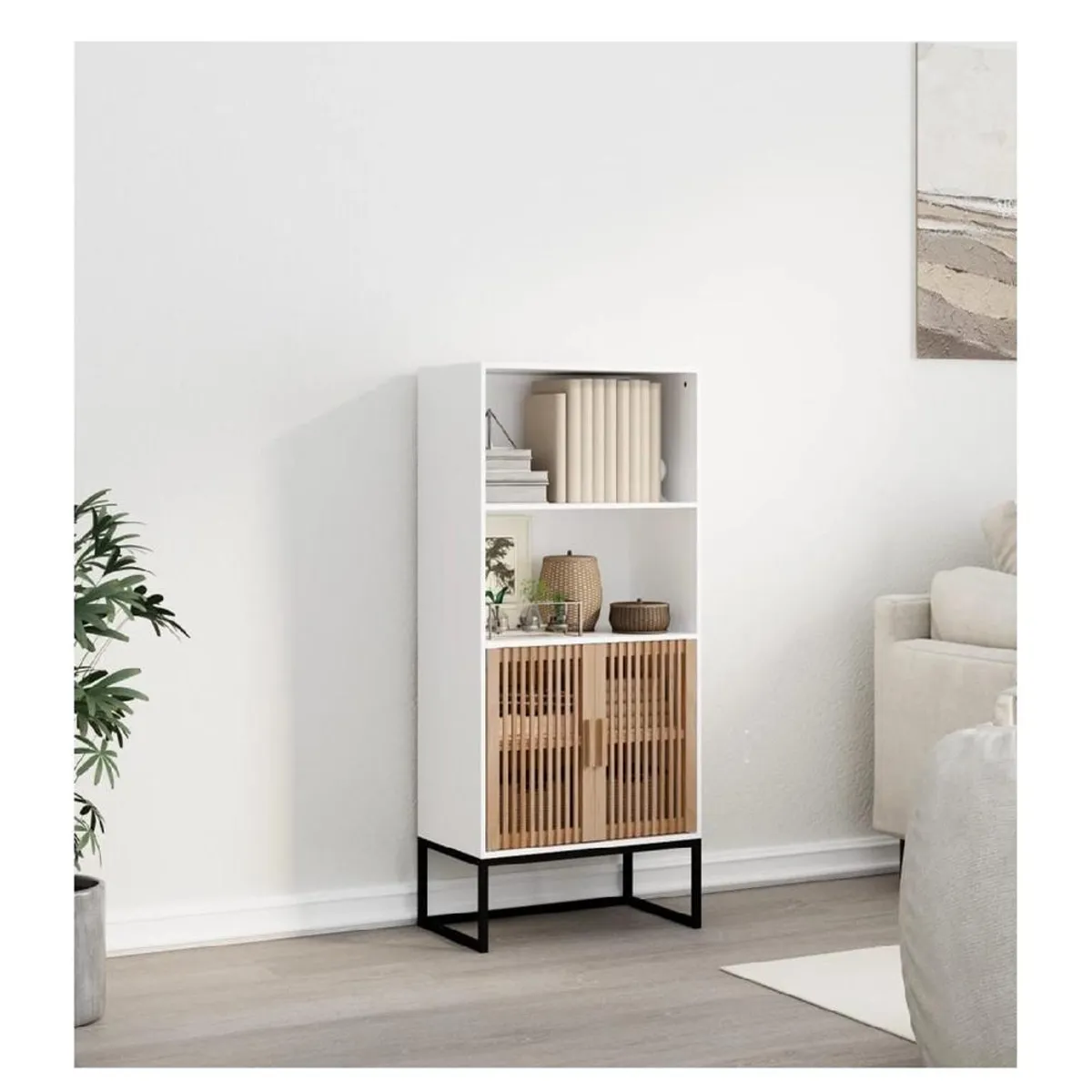 TU MESITA - Librero Moderno TU MESITA Fargot corlor BlancoHaya 2 puertas