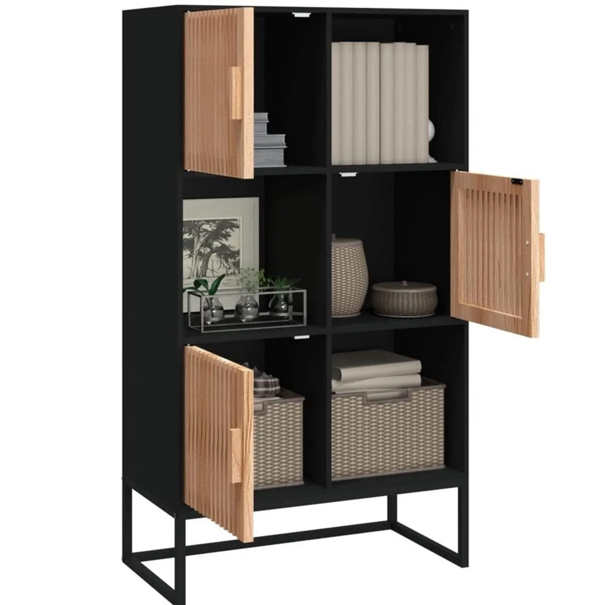 TU MESITA - Librero Multiusos TU MESITA Beltran color NegroHaya 3 puertas