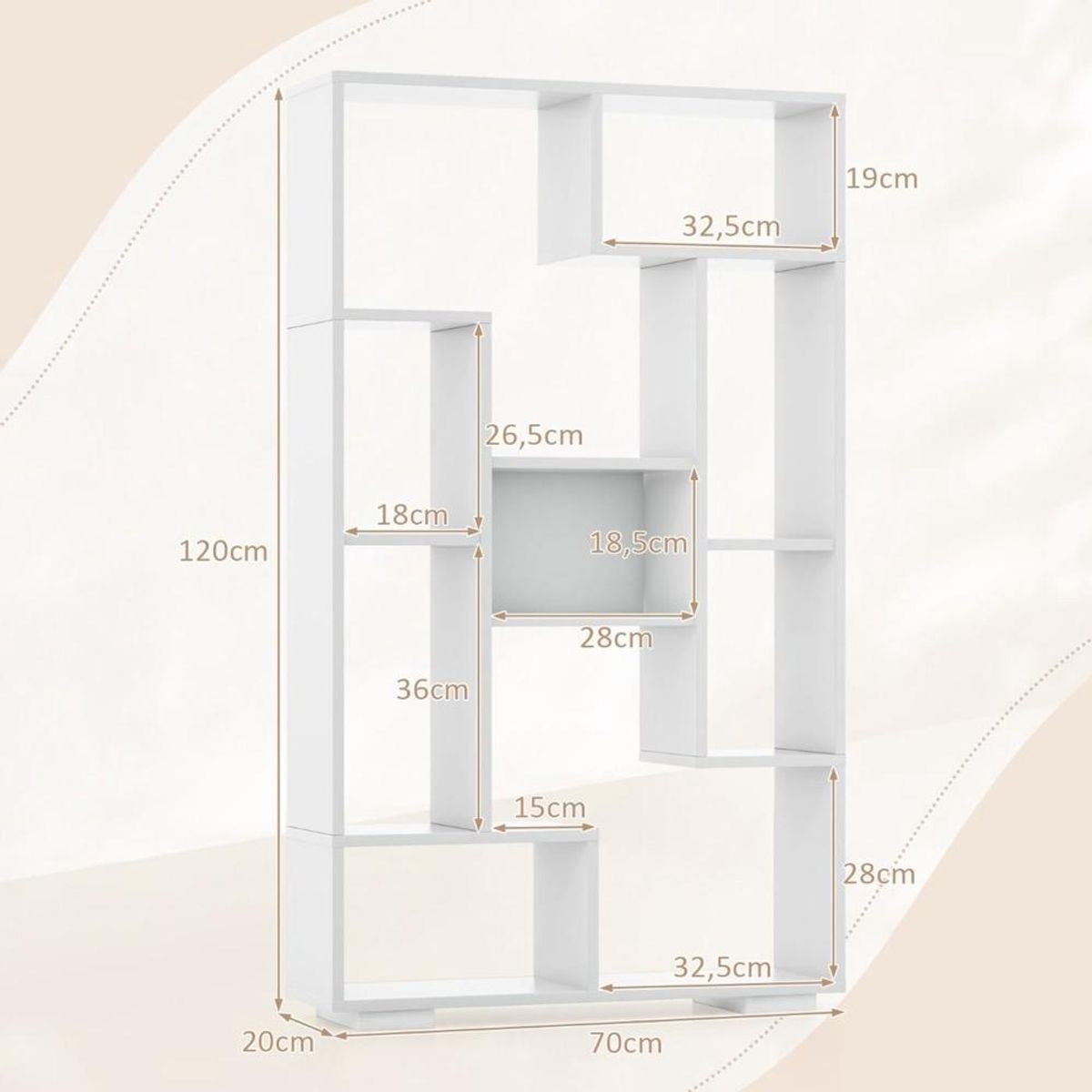 TU MESITA - Librero Multiusos TU MESITA Brenda color Blanco