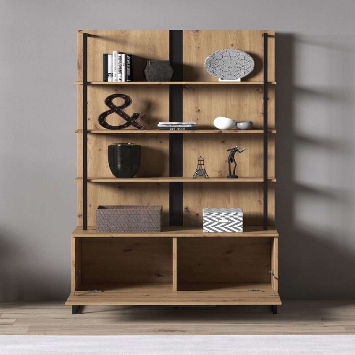 TU MESITA - Librero Multiusos TU MESITA Minosh Marrón 1 pta cEstructura Metálica