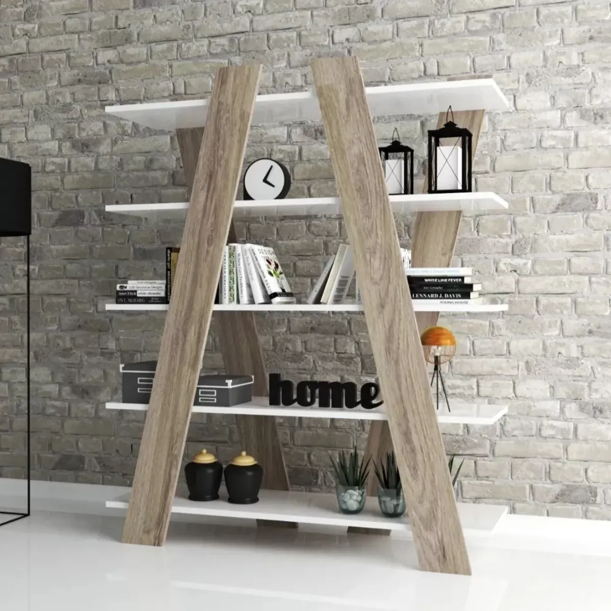 TU MESITA - Moderno Estante Ximena color BlancoMarrón TU MESITA