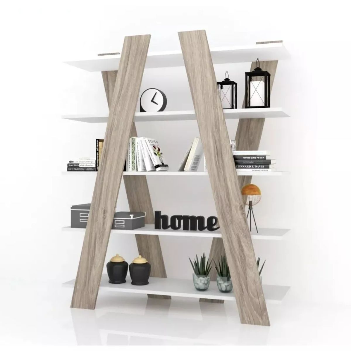TU MESITA - Moderno Estante Ximena color BlancoMarrón TU MESITA