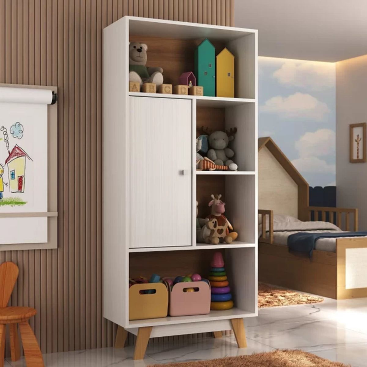 TU MESITA - Organizador Infantil Sandro color BlancoMarrón TU MESITA