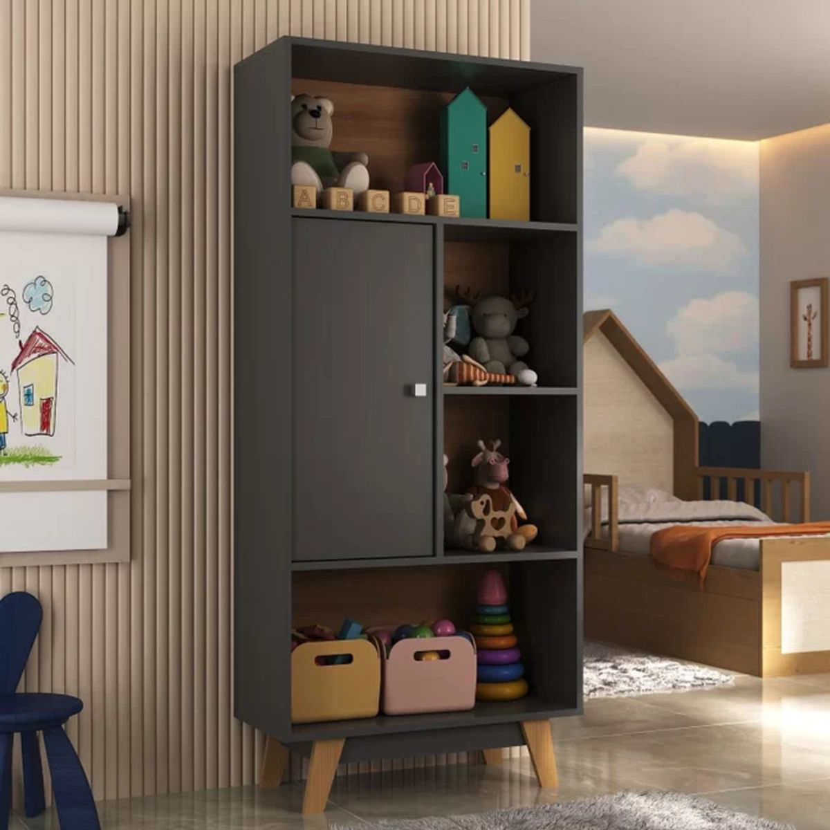 TU MESITA - Organizador Infantil Sandro color NegroMarrón TU MESITA