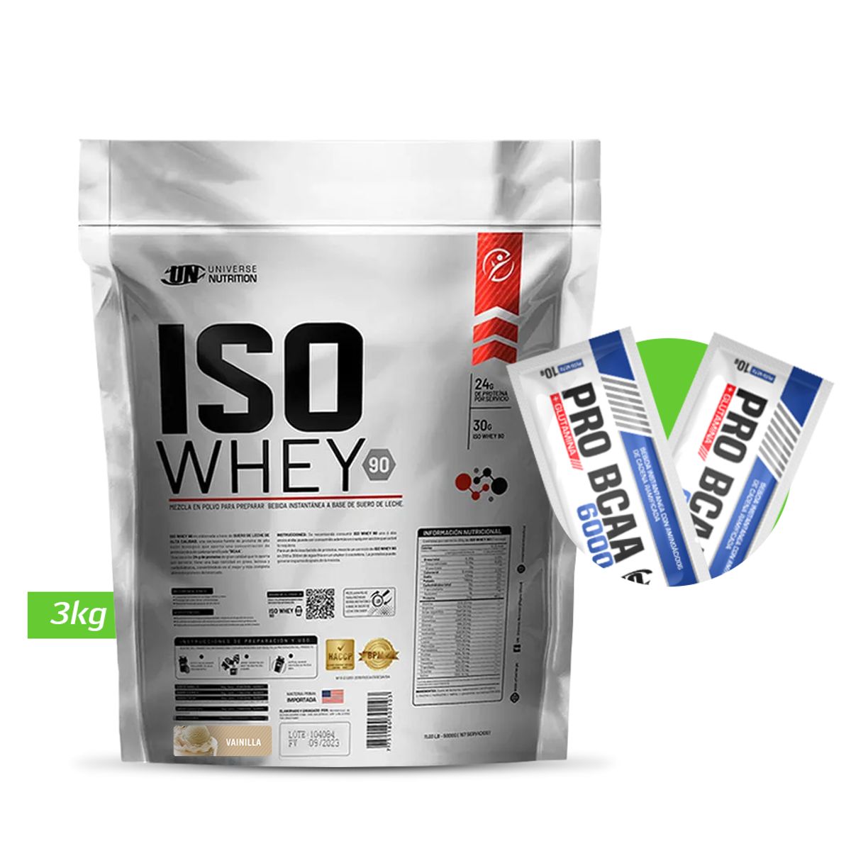 UNIVERSE NUTRITION - ISO WHEY 3 KG PROTEINA UN VAINILLA + REGALOS