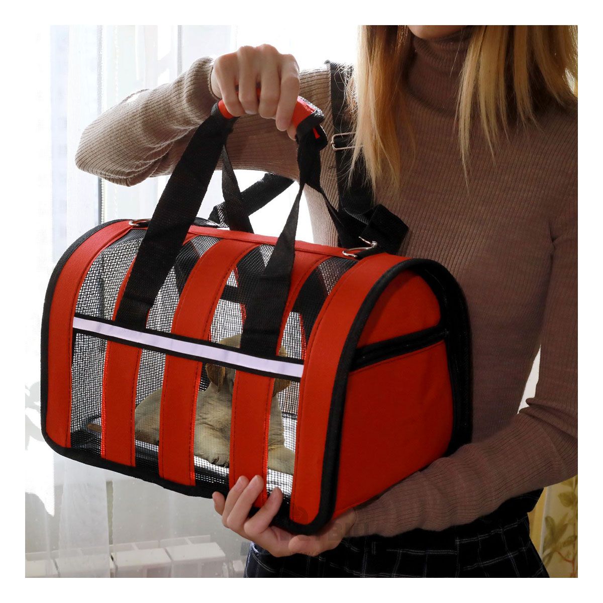 GENERICO - Maleta Reflectiva para Perros de Tono Rojo Y+Regalo Stickers