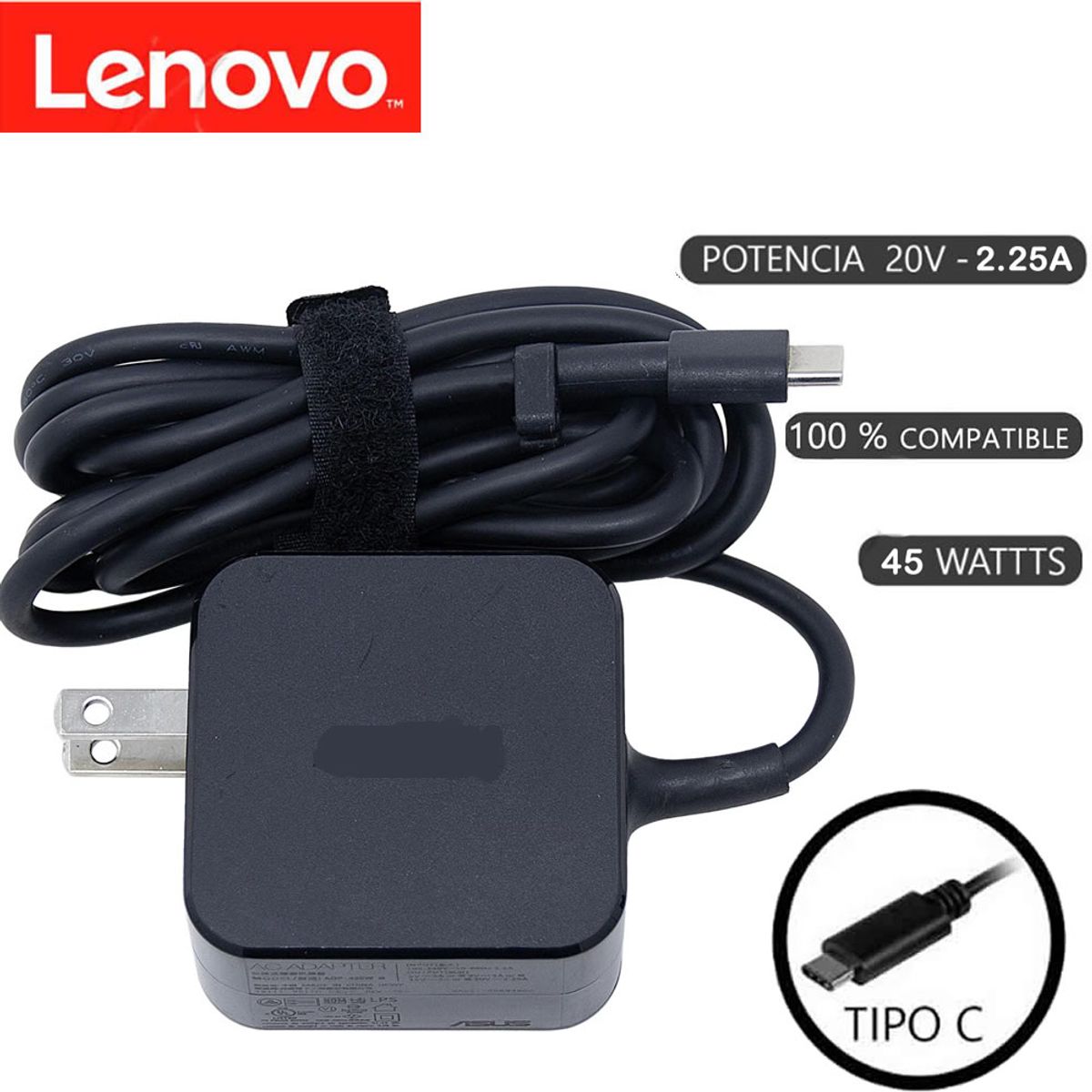 GENERICO - CARGADOR  LENOVO COMPATIBLE 20V 2-25A Tipo C 45W