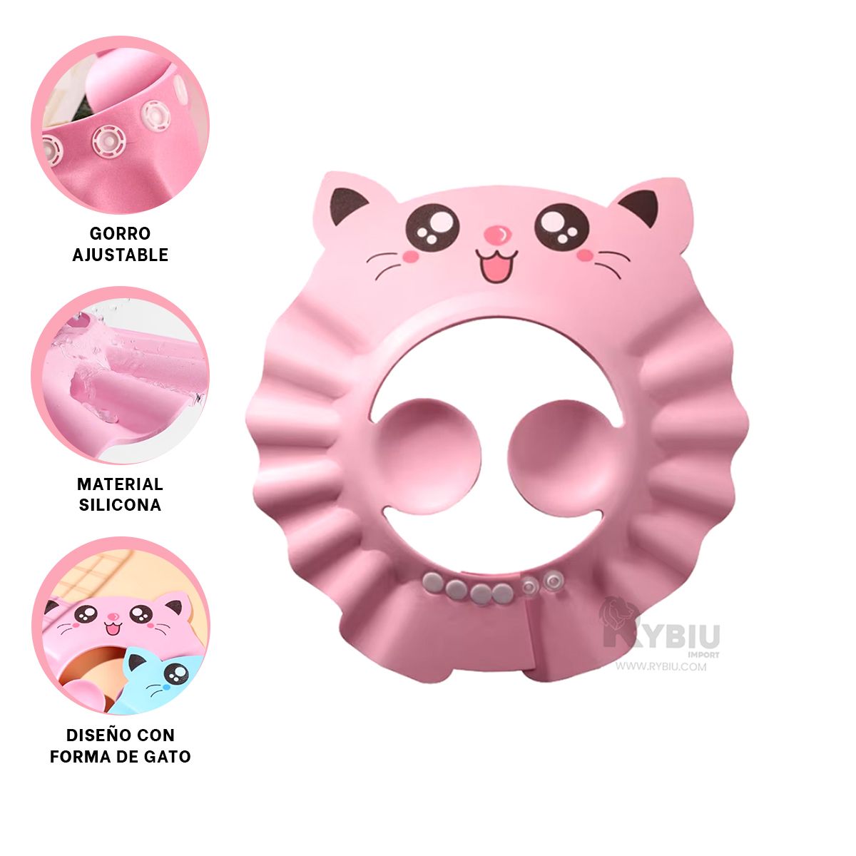 RYBIU IMPORT - Sombrero Comoda para Bebes Rosado Y+Envoltorio de Regalo