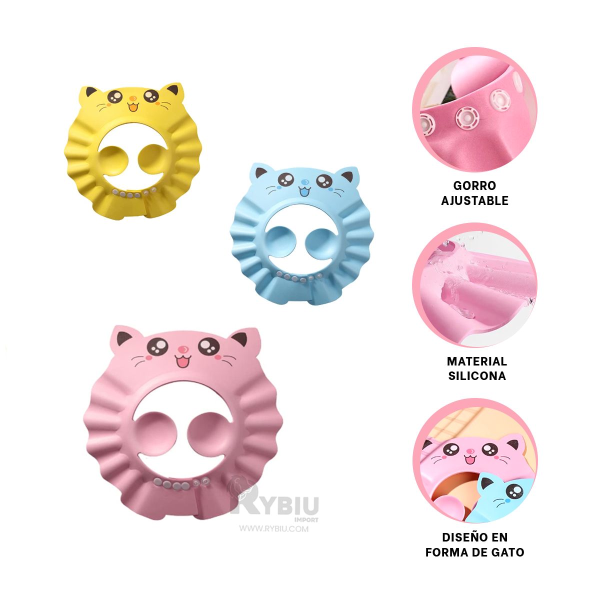 RYBIU IMPORT - Sombrero para el Aseo Infantil Rosado Y+Regalo Agendita