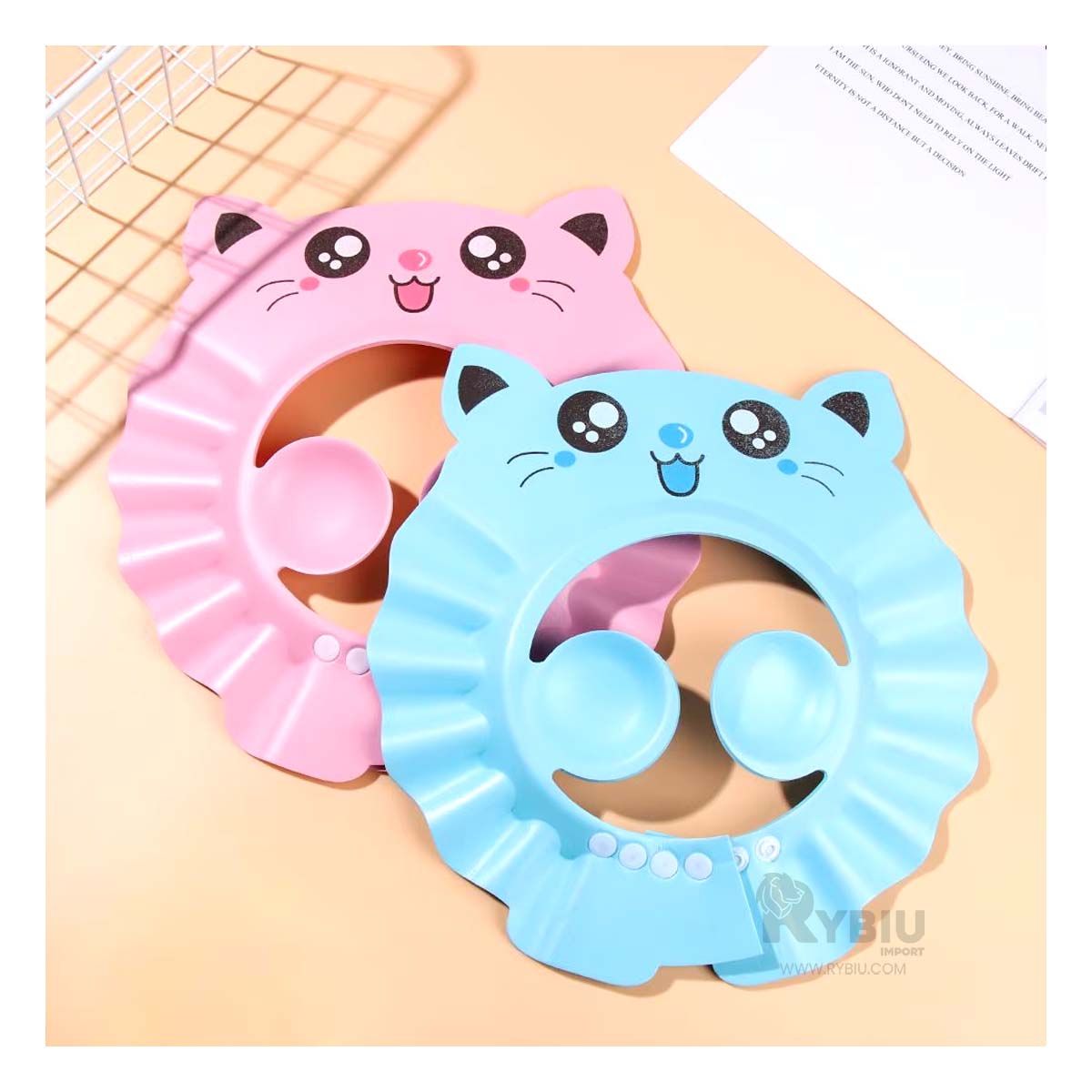 RYBIU IMPORT - Sombrero Ligera para Ducha de Bebes Celeste Y+Gift Stickers