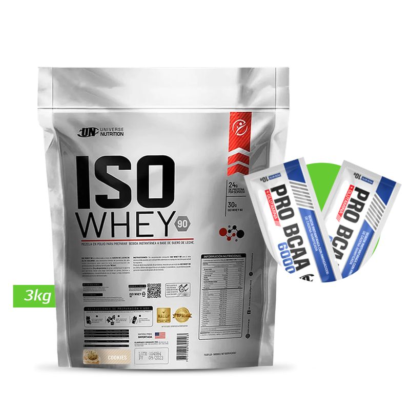 UNIVERSE NUTRITION - ISO WHEY 3 KG PROTEINA UN COOKIES+ REGALOS