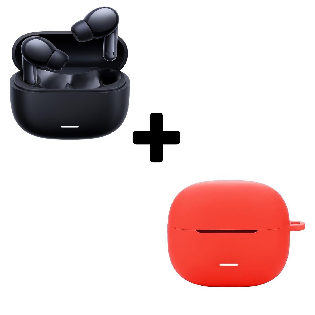 XIAOMI - Xiaomi Redmi Buds 6 Lite Negro + Funda de Silicona Rojo