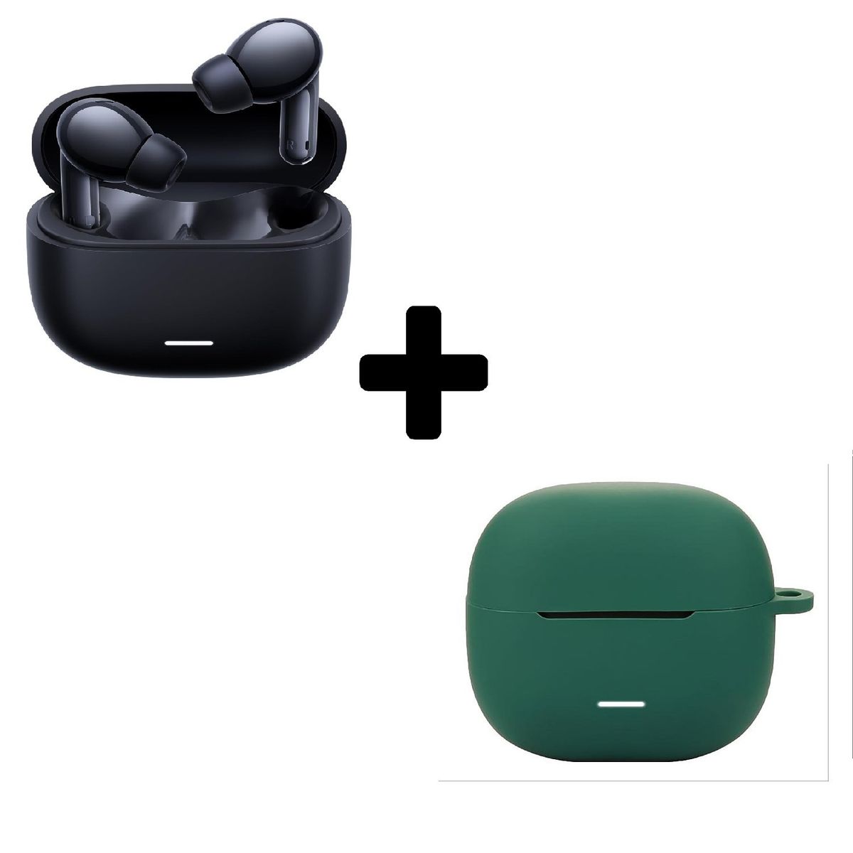 XIAOMI - Xiaomi Redmi Buds 6 Lite Negro + Funda de Silicona Verde