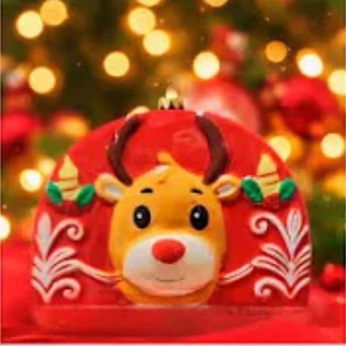 GENERICO - Servilletero Navideño Blanco con Reno