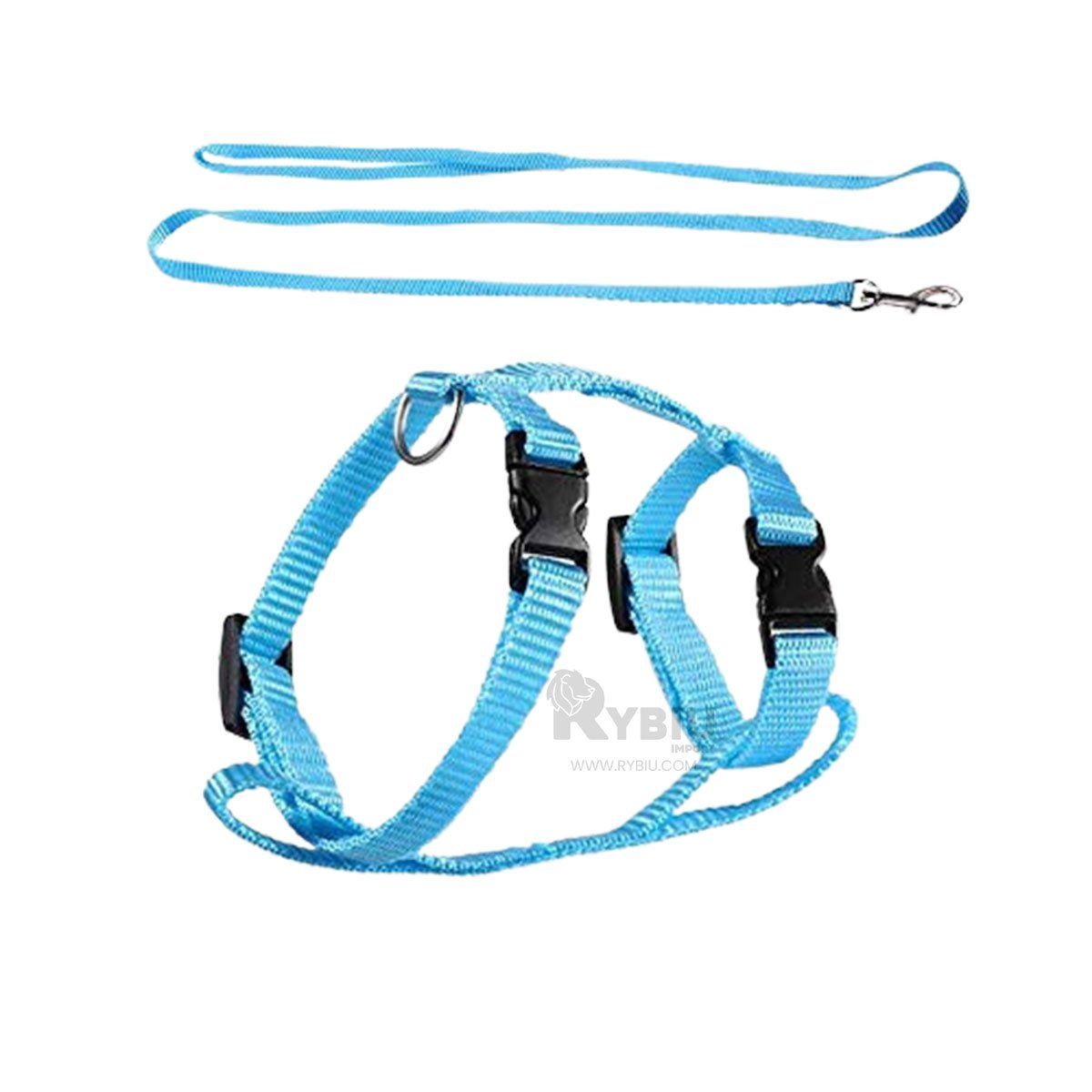 RYBIU IMPORT - Correa Delgada de Conejo para Paseos en Celeste Y+Stickers