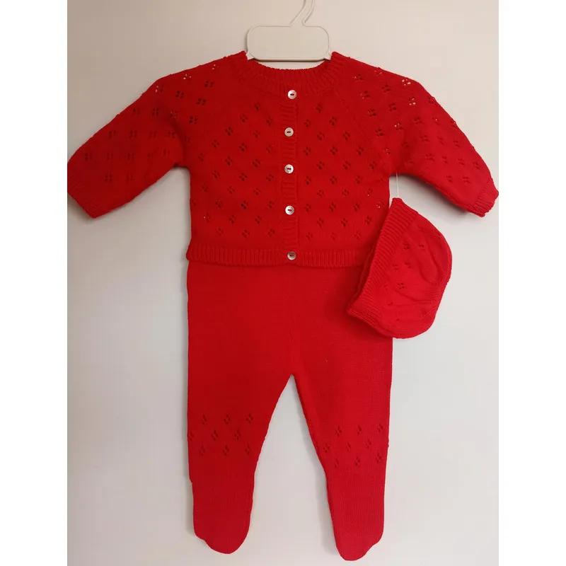 GENERICO - Conjunto Bebe 2 piezas Chaqueta + Pantalon y Gorro Mandalay Knits