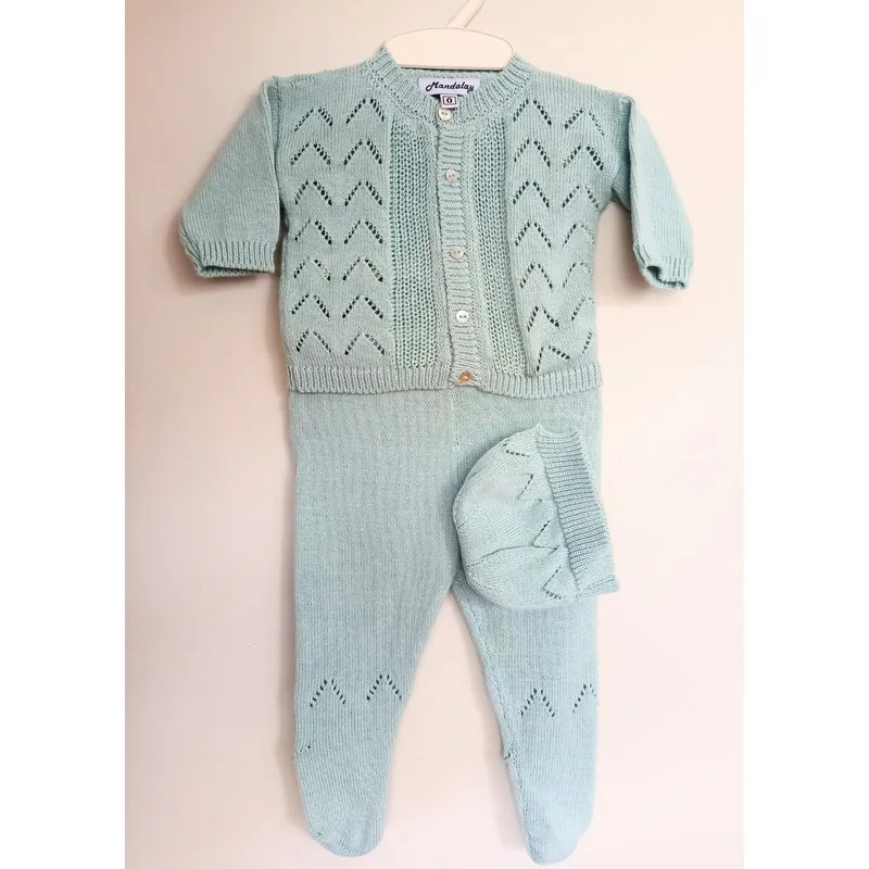 GENERICO - Conjunto Bebe Duo Chaqueta + Pantalón y Gorro MANDALAY KNITS
