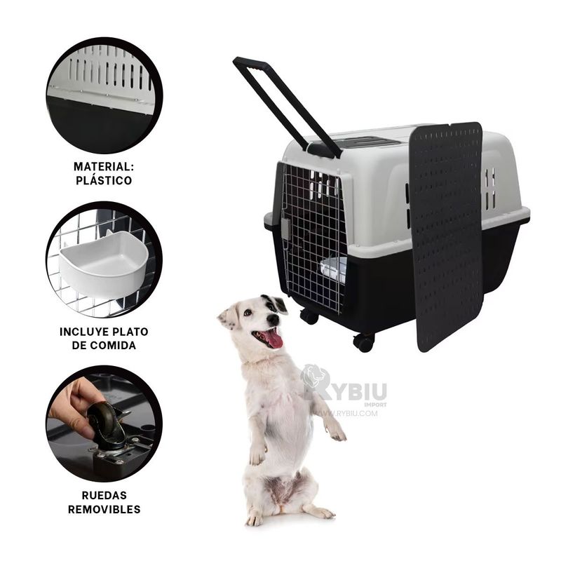 RYBIU IMPORT - Caja Funcional de Viaje de Perro en Negro Y+Regalo Agendita