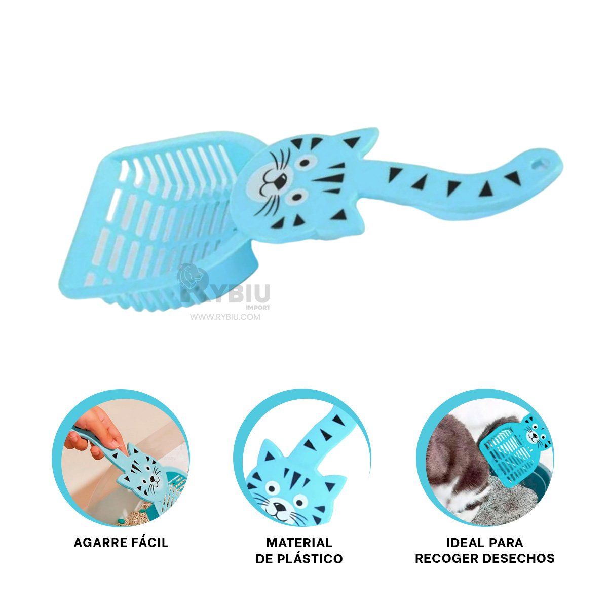 RYBIU IMPORT - Recolector Facil de Usar en Color Azul Y+Gift Stickers