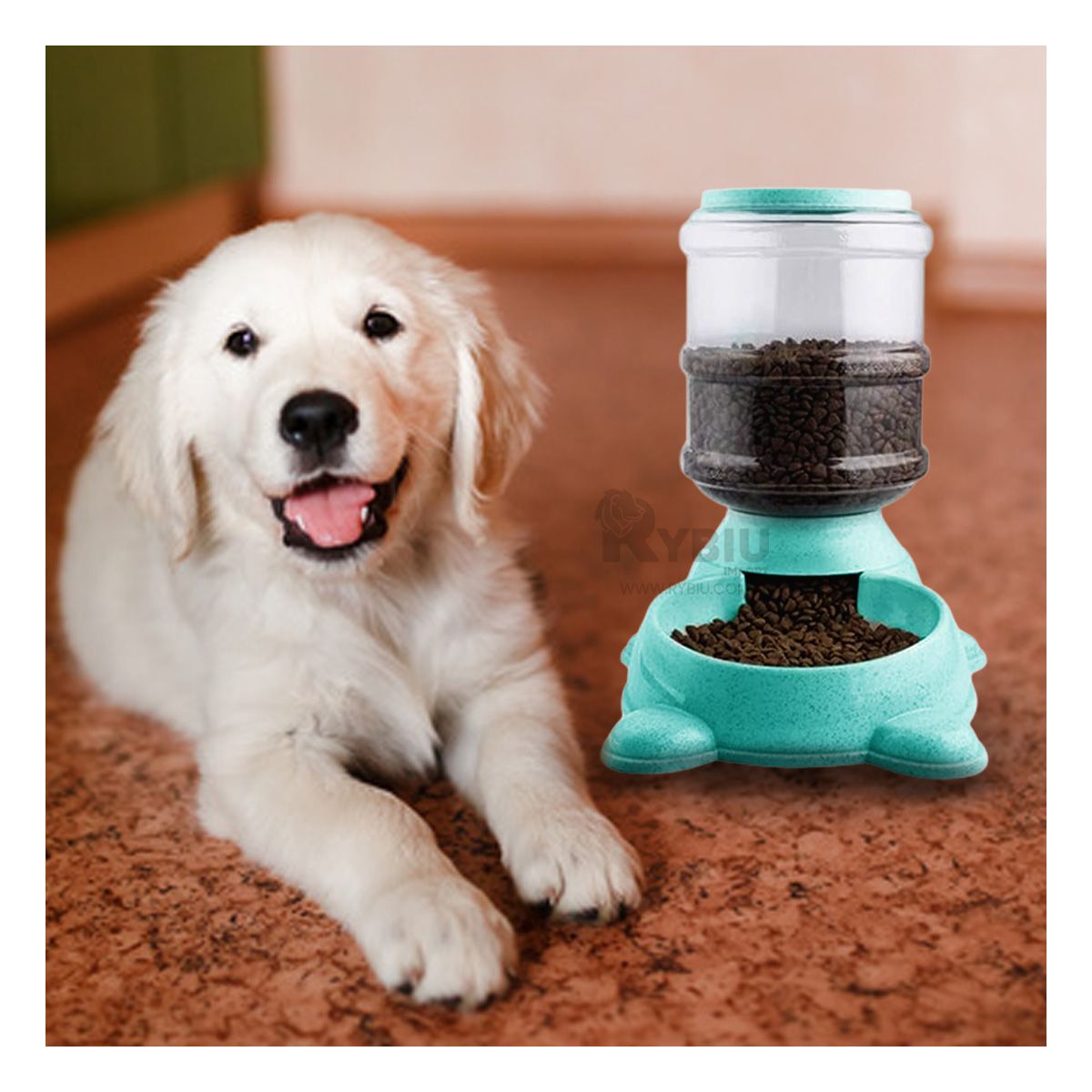 GENERICO - Dispensador de Comida para Cachorros Verde Y+Gift MiniAgenda