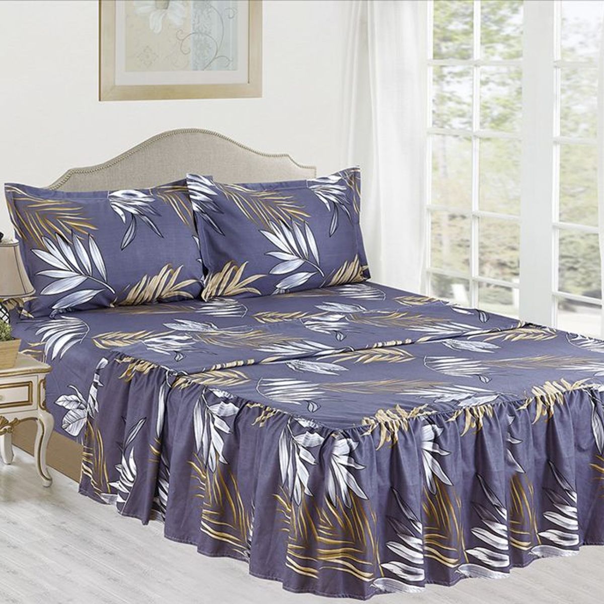 CASATEX - Set de Sabanas Con Blonda de 4 Piezas Queen