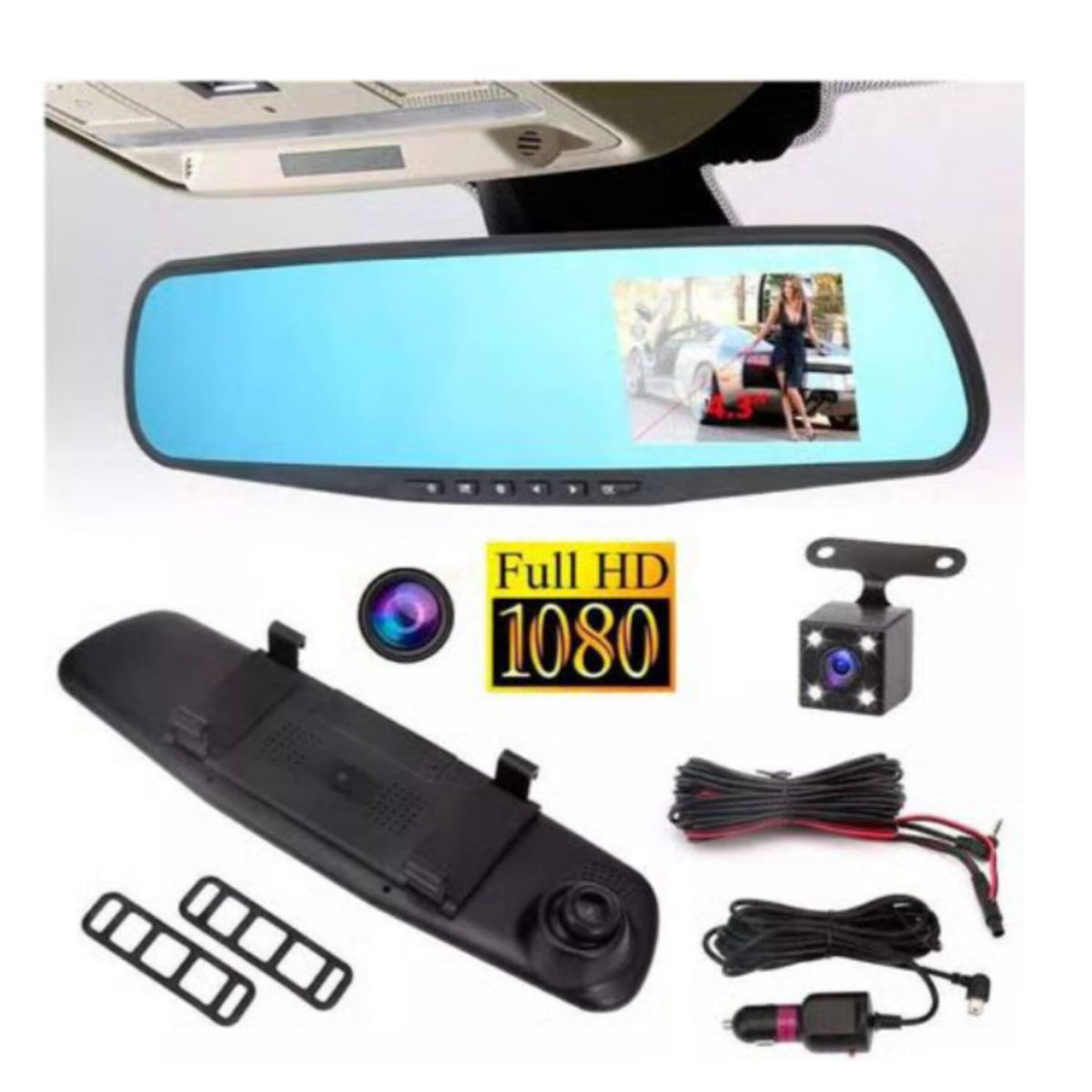 OEM - Espejo Retrovisor Con Camara Delantes y Trasero Con Vision Nocturna