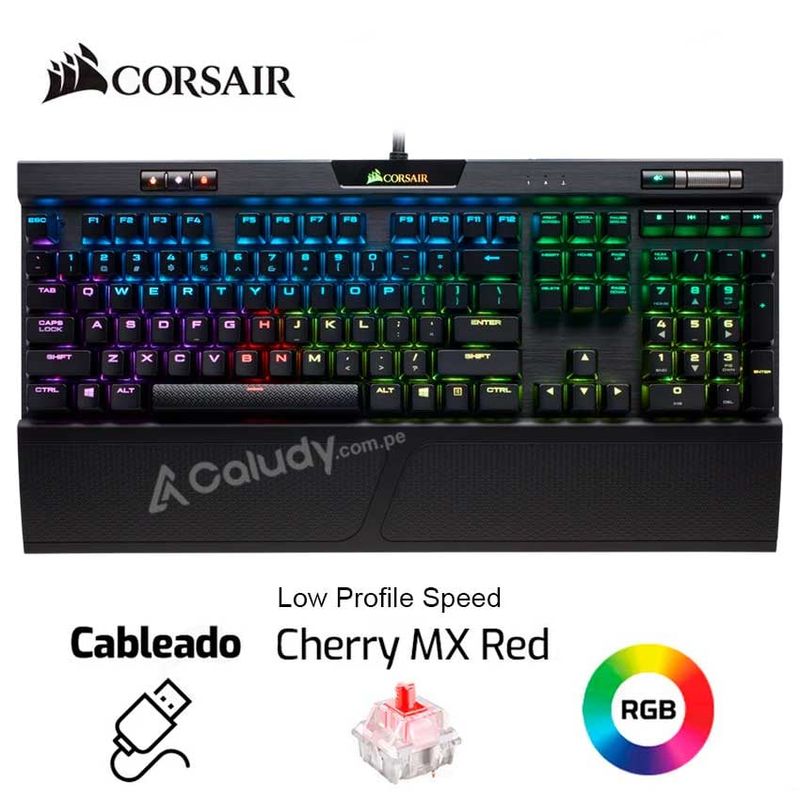 CORSAIR - Teclado Mecánico Gamer Corsair K70 RGB MK2 Low Profile RAPIDFIRE