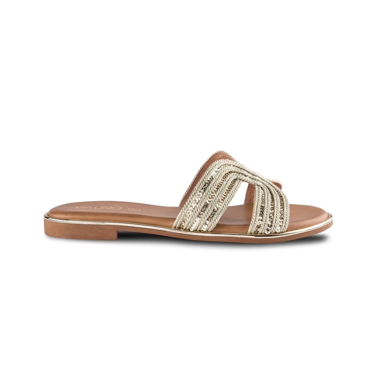 VIA UNO - Sandalias Via Uno H5728-11 Gold - Mujer