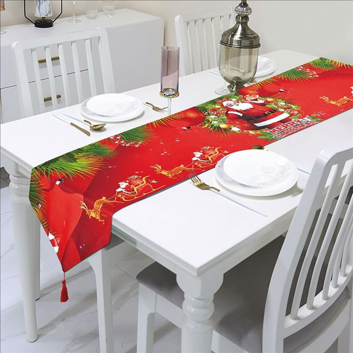 CASATEX - Camino de Mesa Navideño 33x180 cm PAPA NOEL Nº4