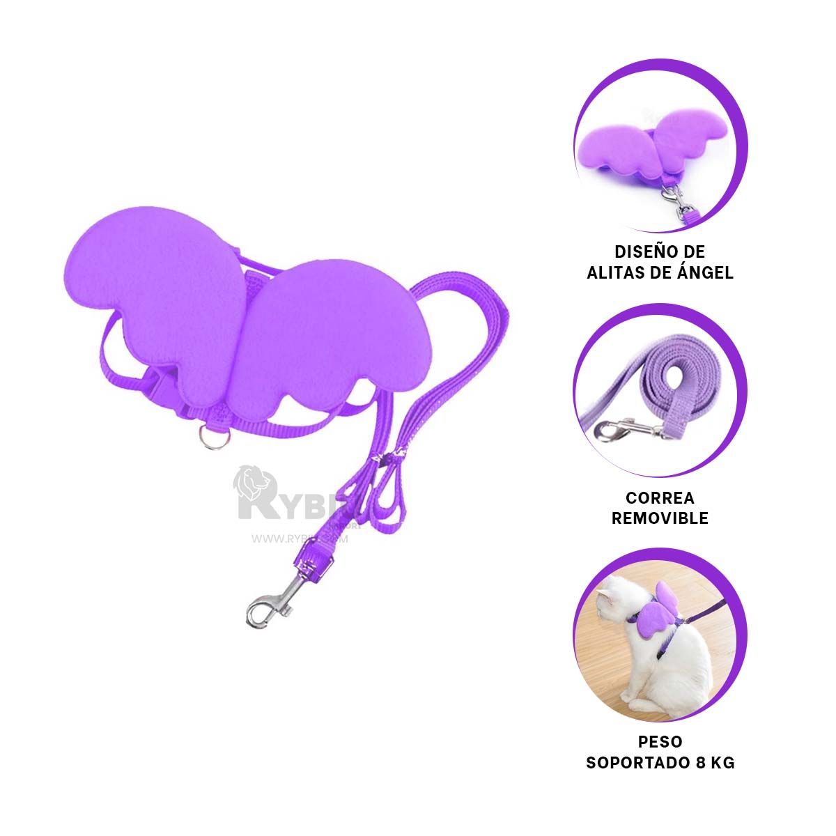 GENERICO - Pechera de Uso Facil en Lila Y+Regalo Ligas para Peinar