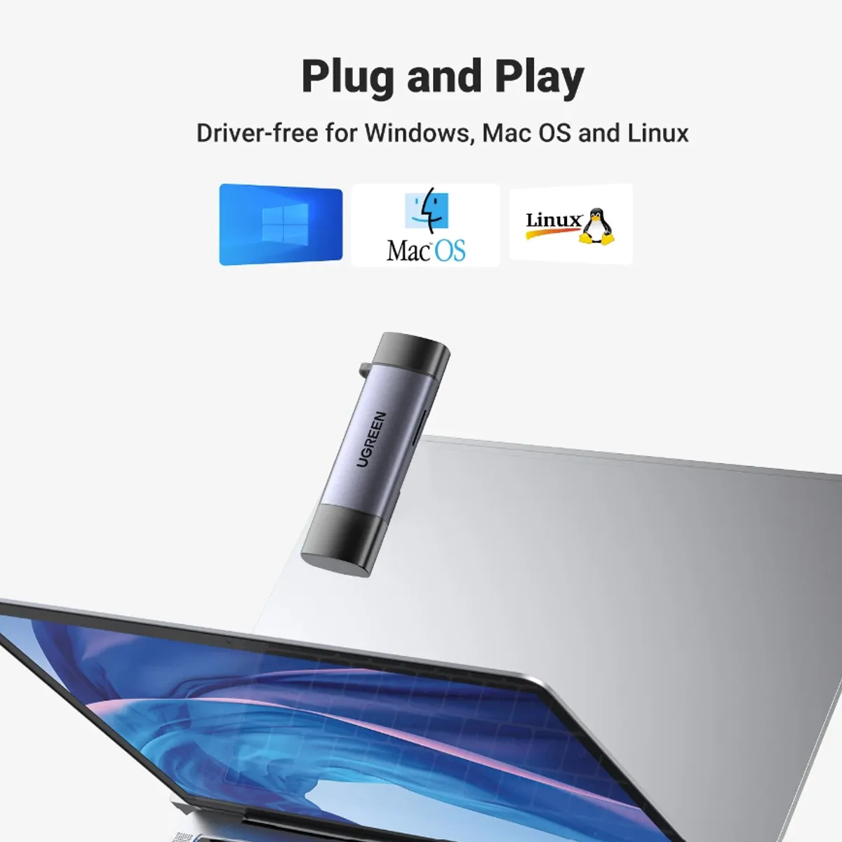 UGREEN - UGREEN LECTOR DE MEMORIAS  USB-C & USB 3.0 SD/TF CARD READER