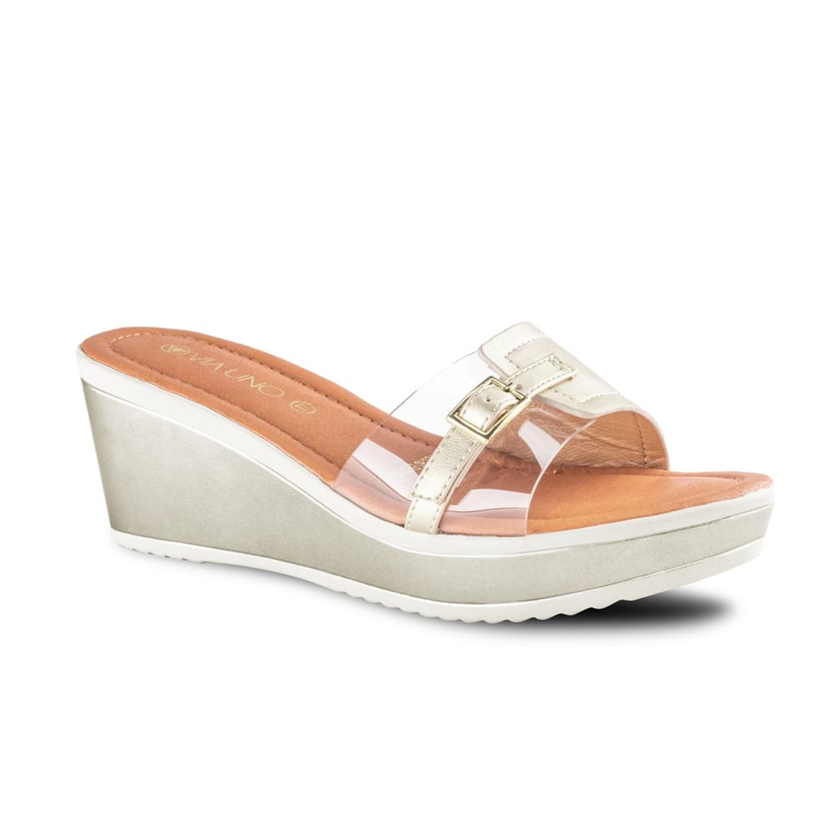VIA UNO - Sandalias Via Uno 2B2080-9 Light Gold - Mujer