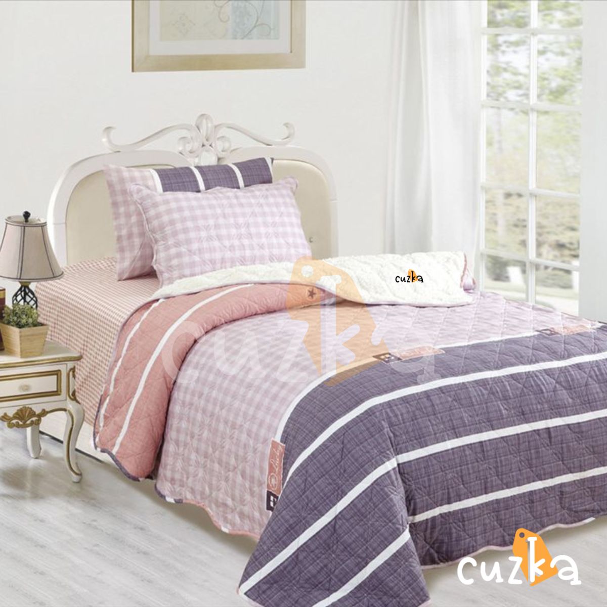 CASATEX - Edredón Tela Hipoalergénico con Carnero 15Plz + Set de Sábanas