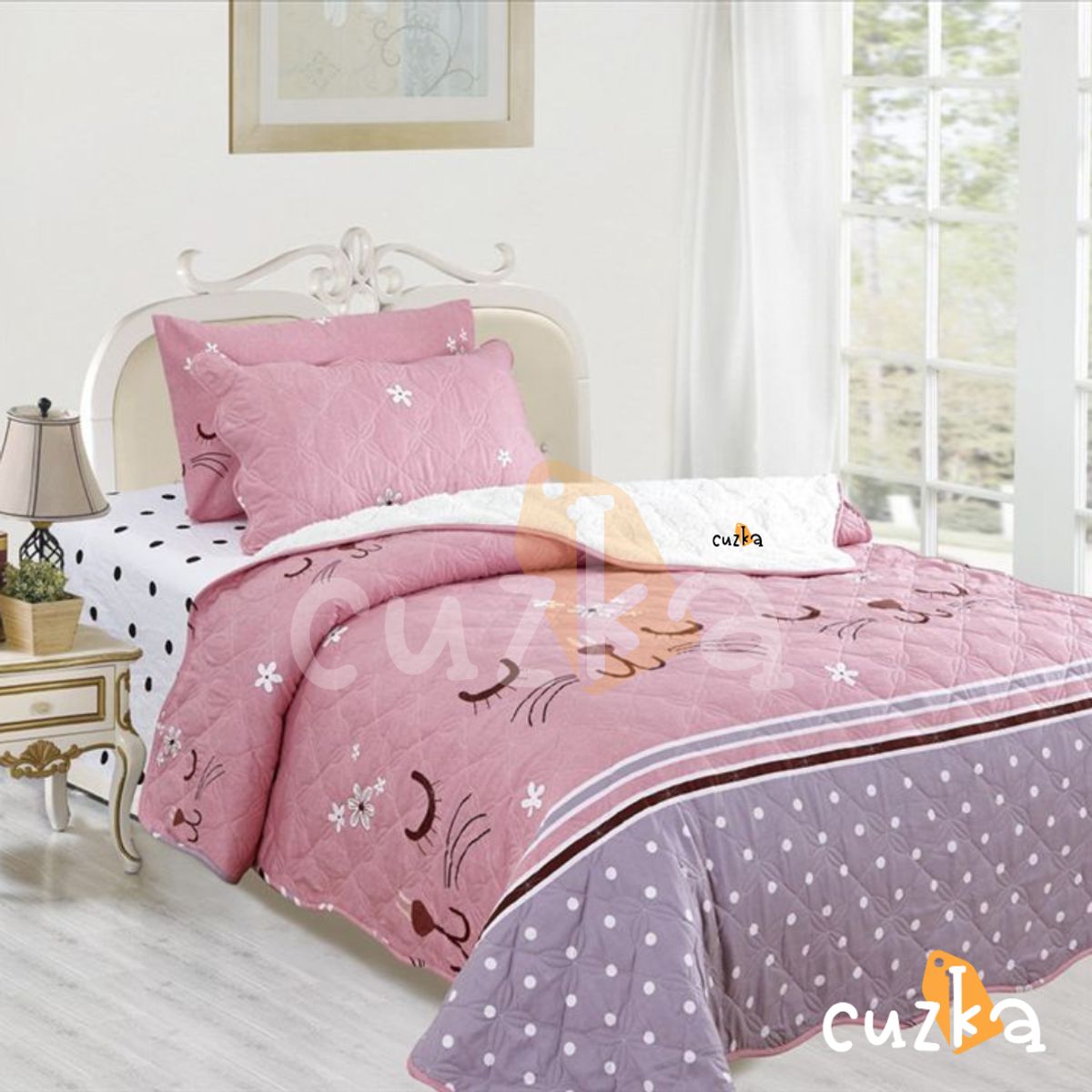 CASATEX - Edredón Tela Hipoalergénico con Carnero 15Plz + Set de Sábanas