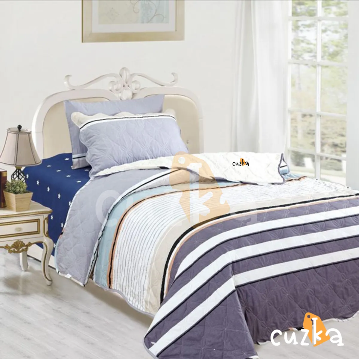 CASATEX - Edredón Tela Hipoalergénico con Carnero 15Plz + Set de Sábanas