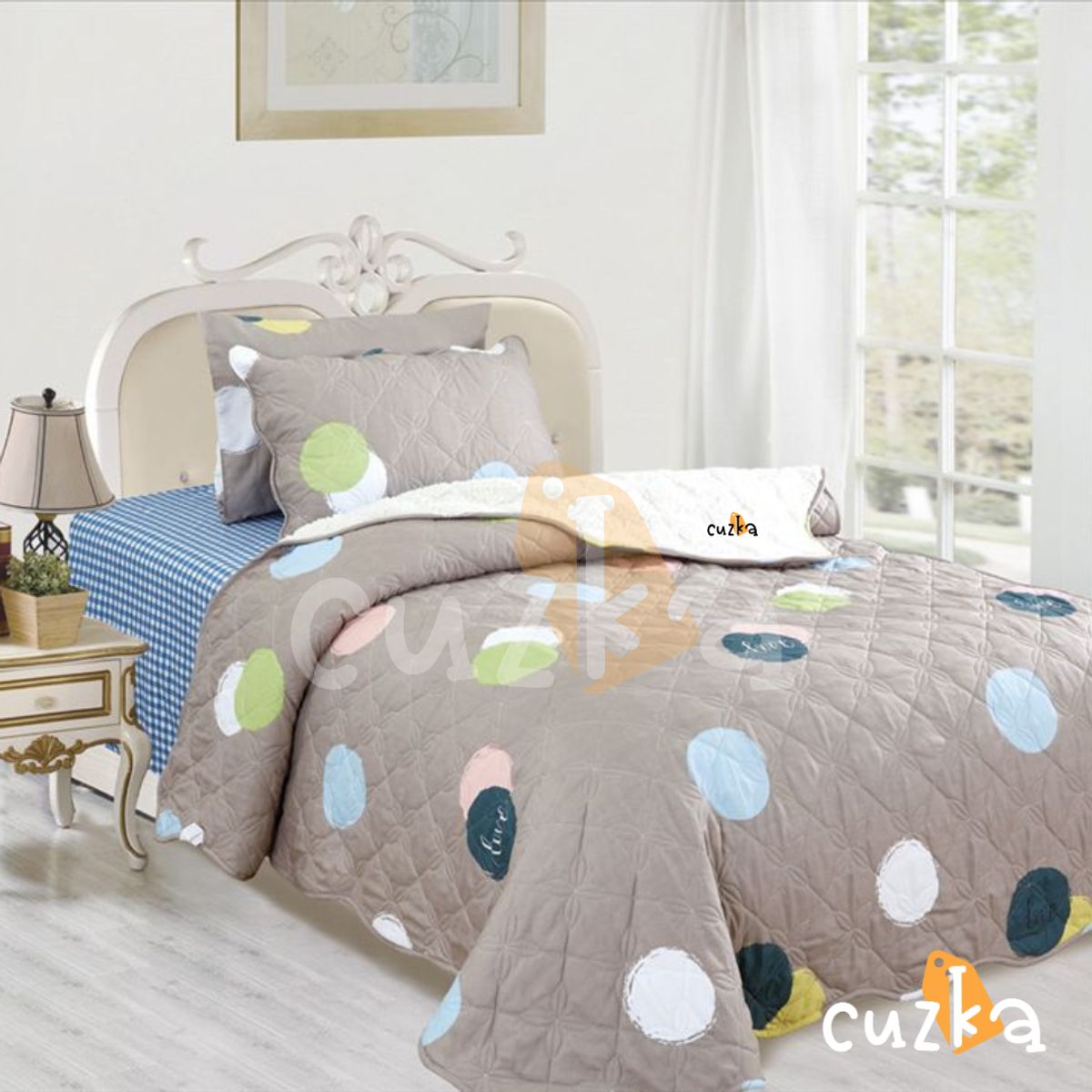 CASATEX - Edredón Tela Hipoalergénico con Carnero 15Plz + Set de Sábanas