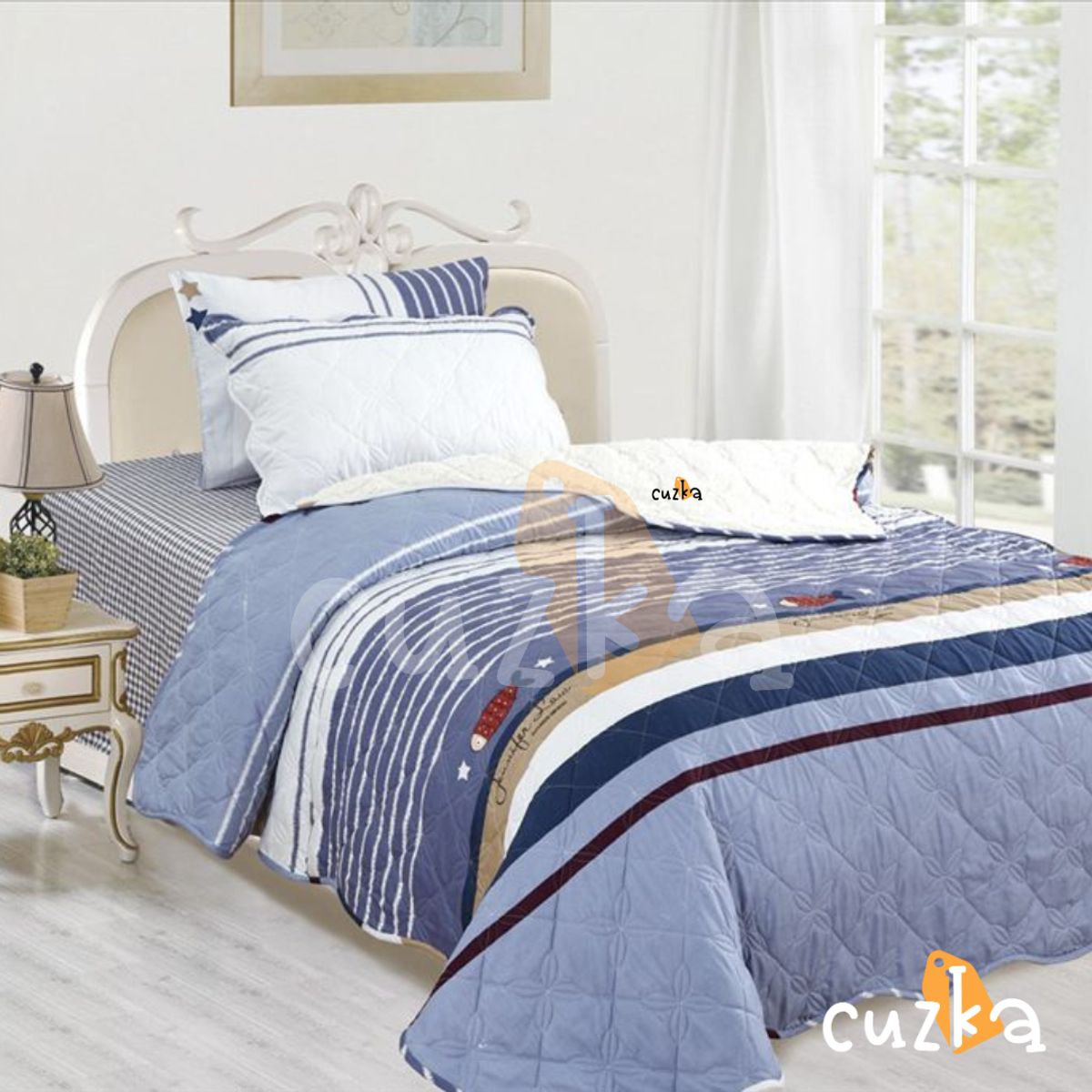 CASATEX - Edredón Tela Hipoalergénico con Carnero 15Plz + Set de Sábanas