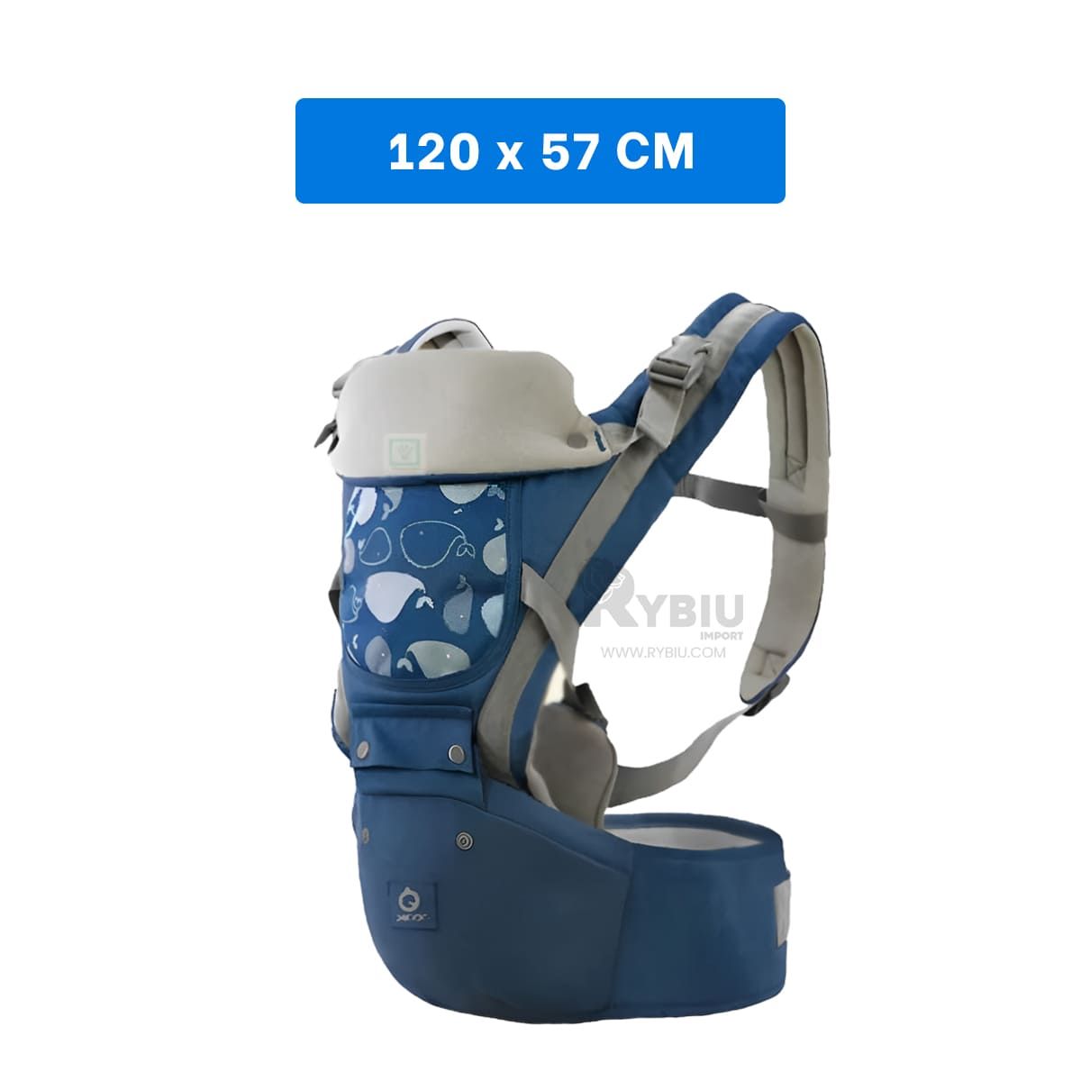 RYBIU IMPORT - Morral Practica de Ballena Azul Y+Regalo Ligas para Peinar