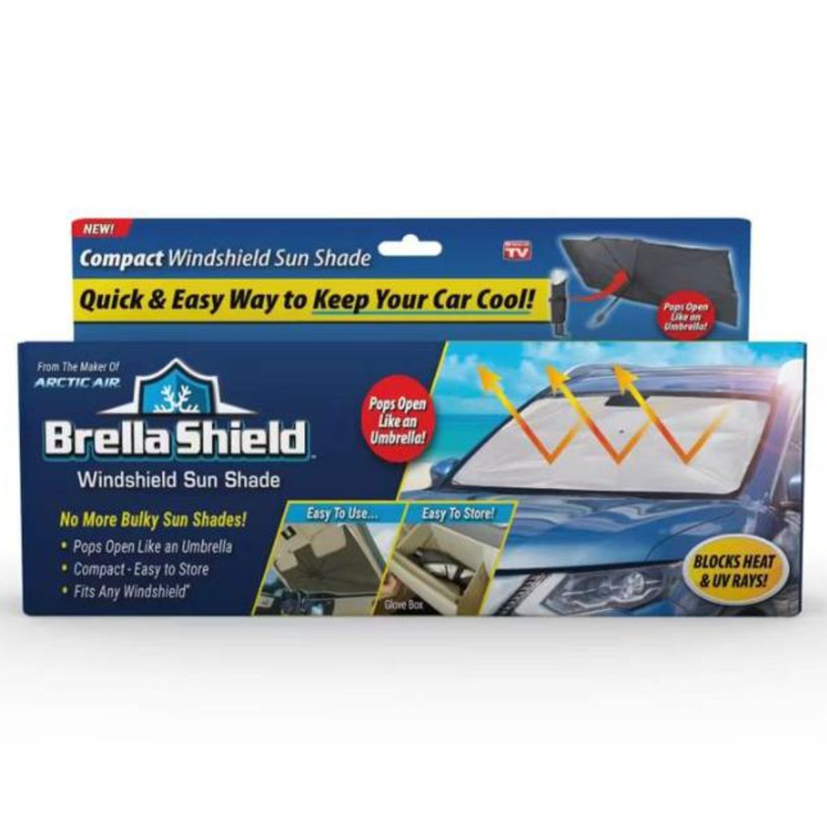 GENERICO - Quitasol Parabrisas Auto Tipo Sombrilla Cubre Sol