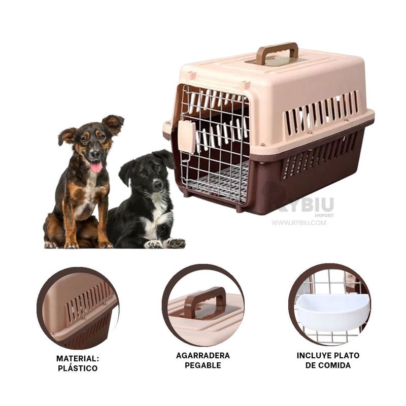 RYBIU IMPORT - Transportadora para Can L50 Color Marron Y+Papel de Regalo