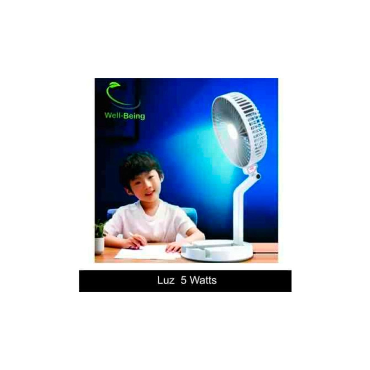 WELL BEING - Ventilador Portátil 4 en 1 con Linterna – Potencia y Comodidad