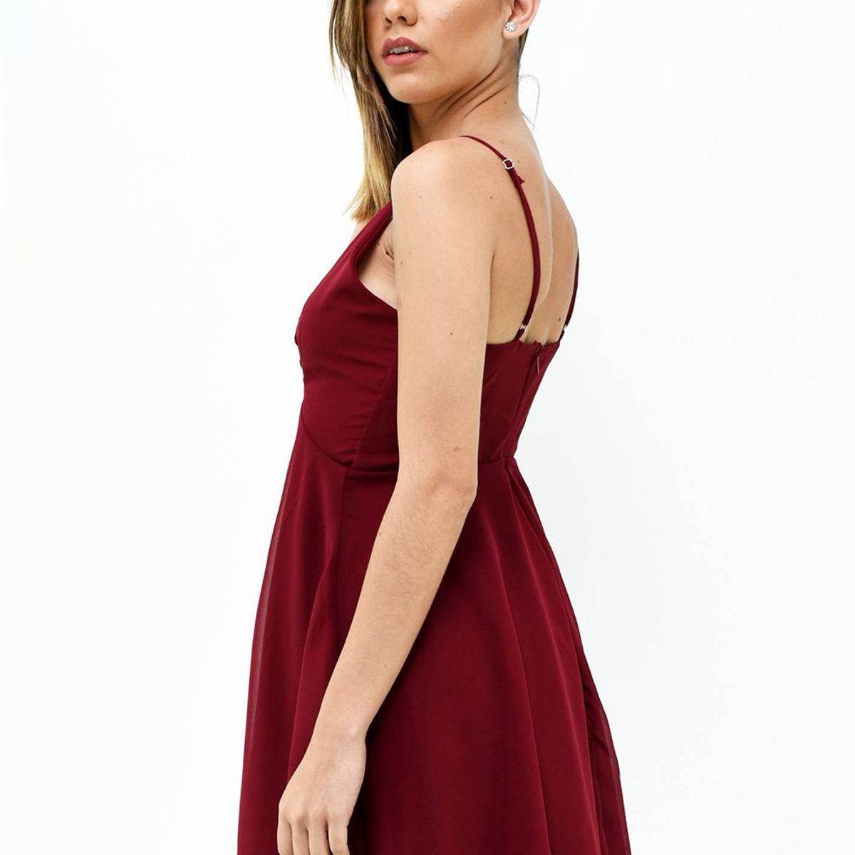 GENERICO - Vestido Gasa Carla Color Vino Estacion 108